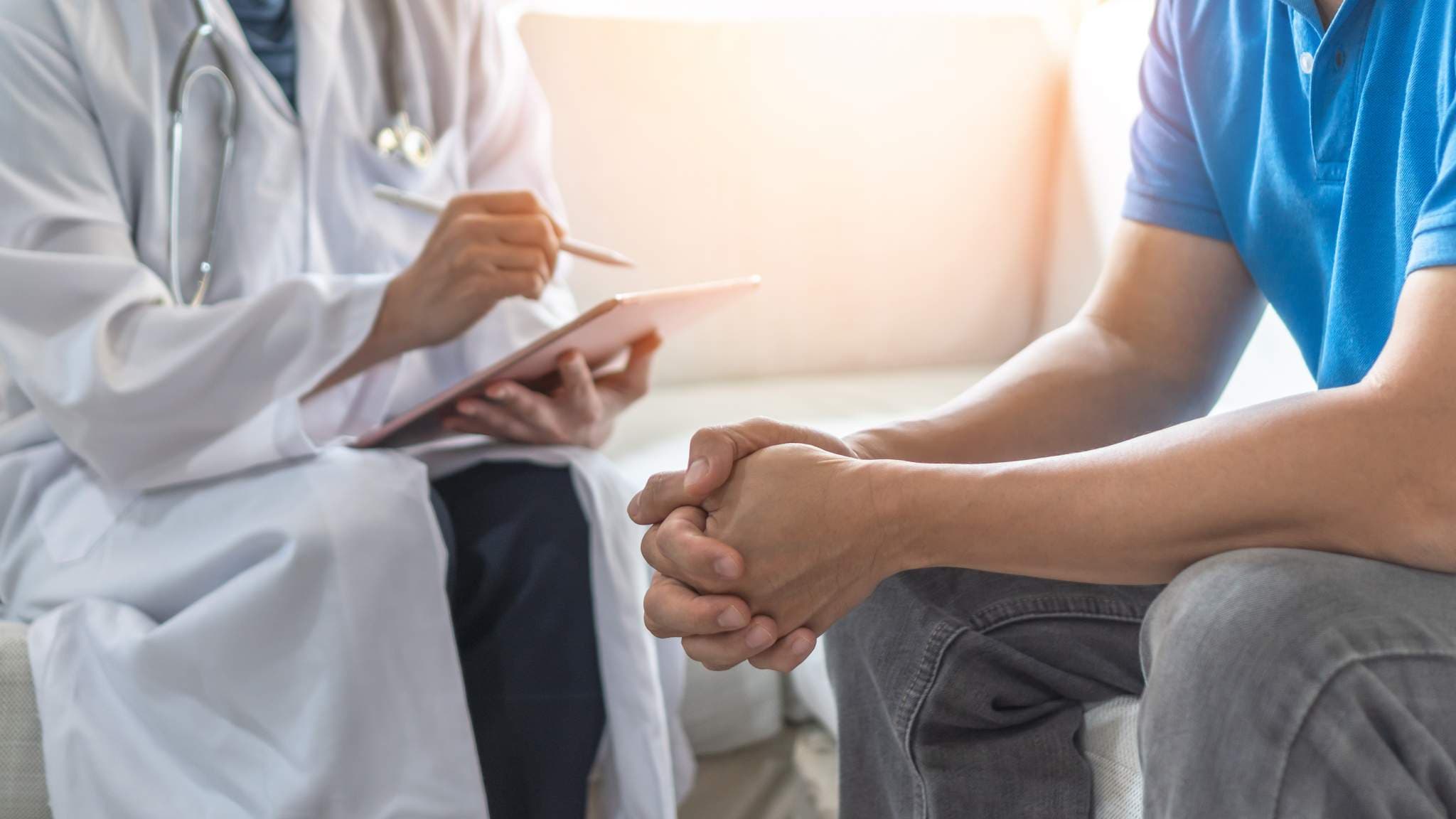 Person documenting symptoms and medical records after a suspected fume event